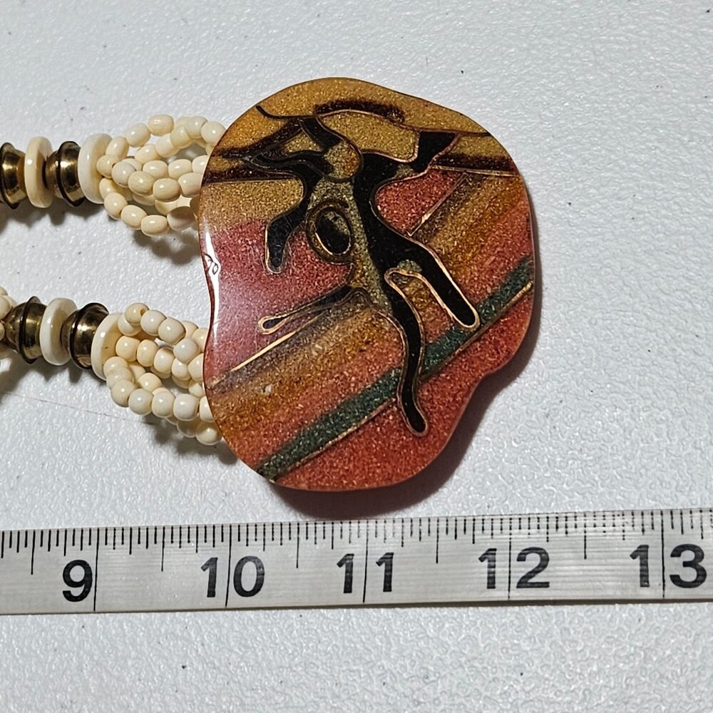 Handcrafted Multi Strand Chunky Beaded Necklace U… - image 8